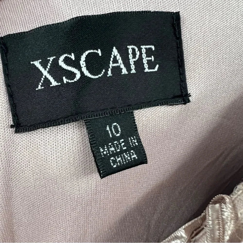 Xscape Off-Shoulder Lace Embellished Gown in Dusty Mauve - Picture 6 of 9